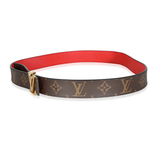 Louis Vuitton Coquelicot Monogram Canvas Reversible LV Initiales Belt 30mm 90/36