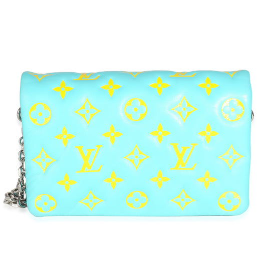 Louis Vuitton Menthe Jaune Monogram Embossed Lambskin Pochette Coussin