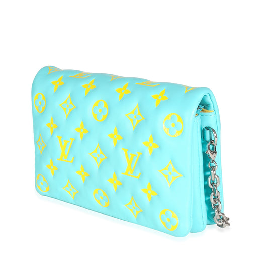 Louis Vuitton Menthe Jaune Monogram Embossed Lambskin Pochette Coussin