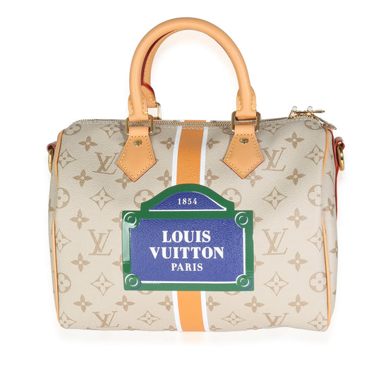 Louis Vuitton Beige Ocher Monopaname Canvas Speedy Bandouliere 25