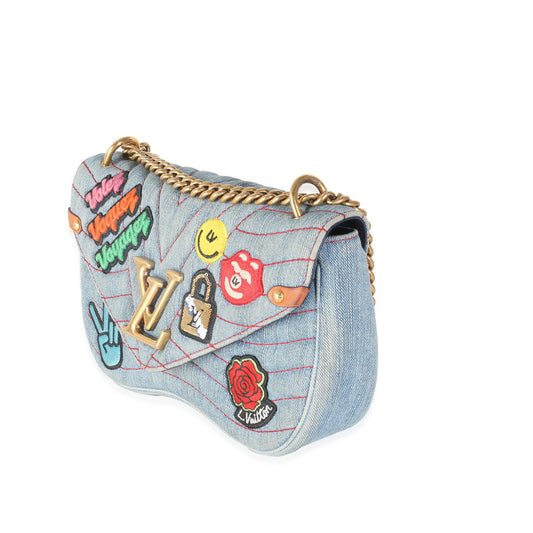 Louis Vuitton Blue Denim Patches New Wave Chain MM
