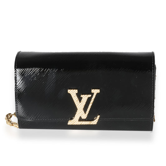 Louis Vuitton Black Epi Patent Pochette Louise