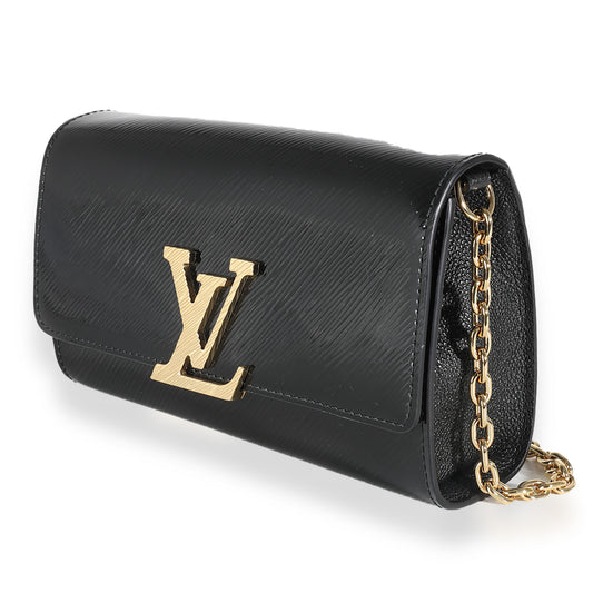 Louis Vuitton Black Epi Patent Pochette Louise