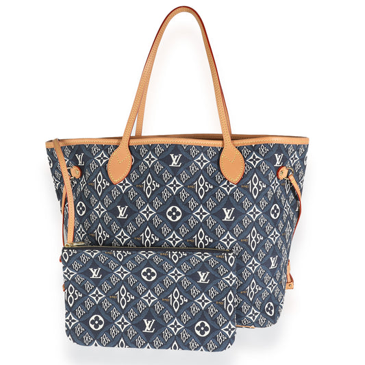 Louis Vuitton Blue Jacquard Since 1854 Neverfull MM