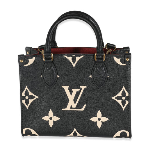 Louis Vuitton Beige Black Giant Monogram Empreinte Onthego PM