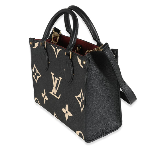 Louis Vuitton Beige Black Giant Monogram Empreinte Onthego PM