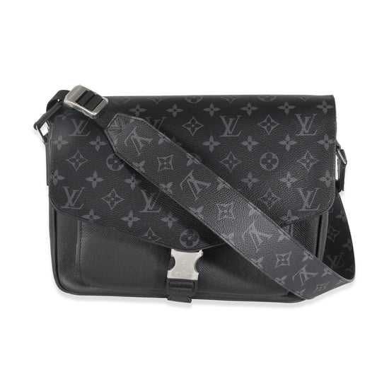 Louis Vuitton Black Taigarama Monogram Eclipse Outdoor Flap Messenger