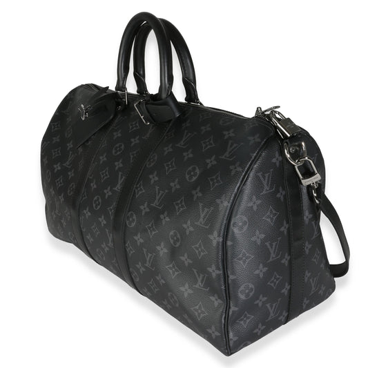Louis Vuitton Monogram Eclipse Canvas Keepall Bandouliere 45
