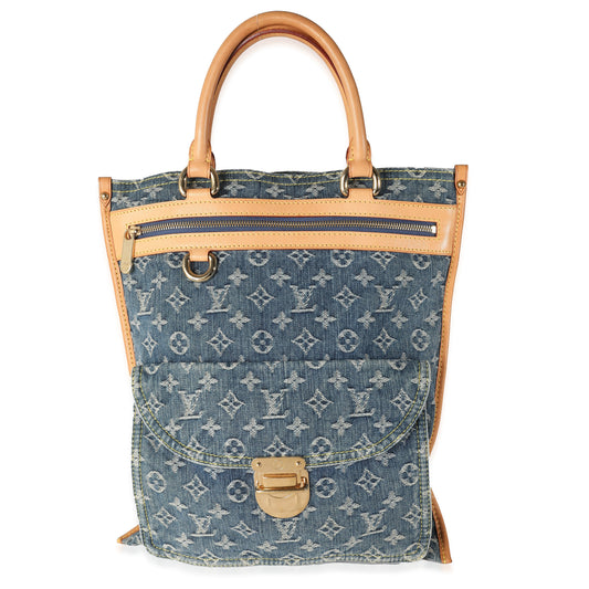 Louis Vuitton Blue Monogram Denim Sac Plat