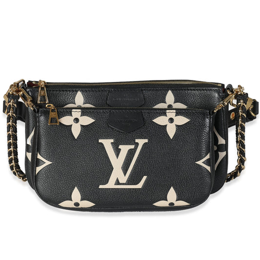 Louis Vuitton Beige Black Monogram Empreinte Multi Pochette Accessoires