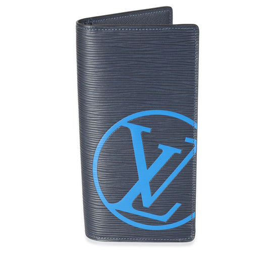 Louis Vuitton Navy Epi LV Circle Brazza Wallet