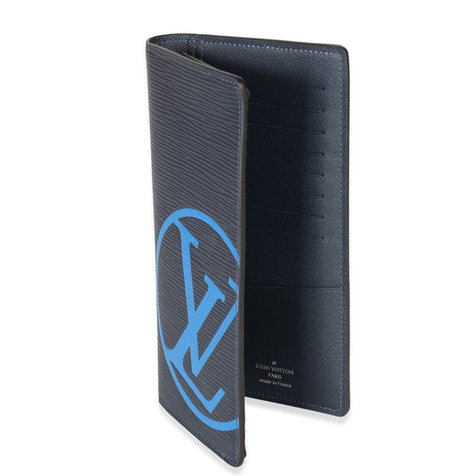 Louis Vuitton Navy Epi LV Circle Brazza Wallet