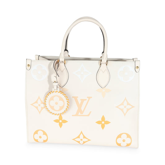 Louis Vuitton Cream Saffron Giant Monogram Empreinte Onthego MM