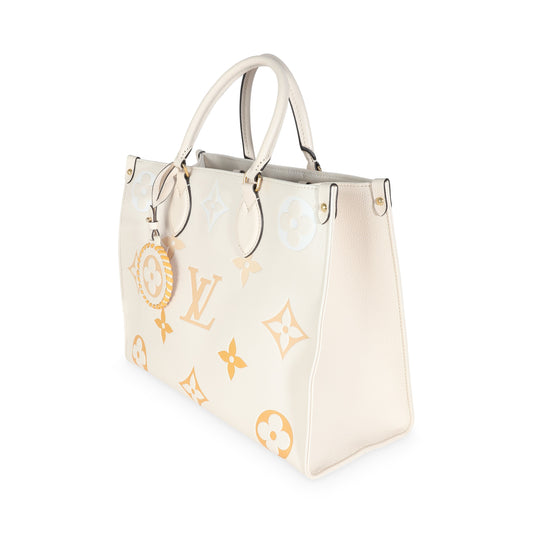 Louis Vuitton Cream Saffron Giant Monogram Empreinte Onthego MM