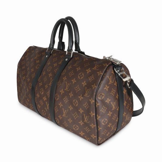 Louis Vuitton Monogram Macassar Keepall Bandouliere 45