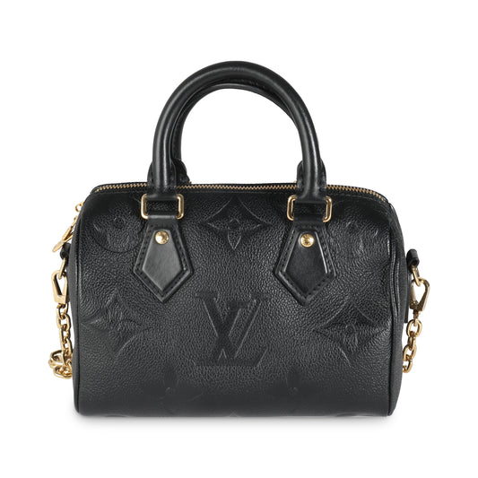 Louis Vuitton Black Monogram Empreinte Speedy Bandouliere 20
