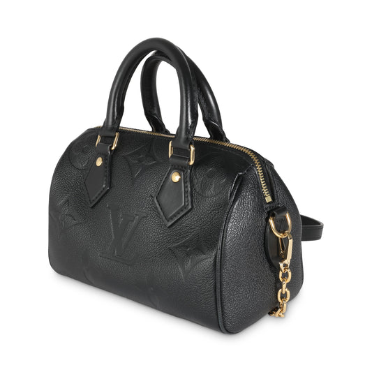 Louis Vuitton Black Monogram Empreinte Speedy Bandouliere 20