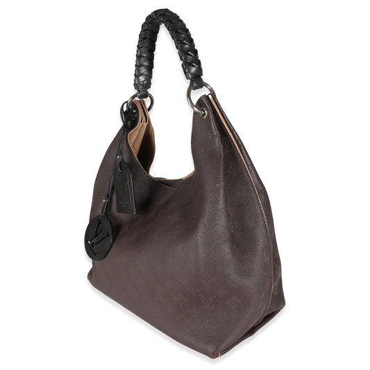 Louis Vuitton Chocolate Mahina Carmel Hobo