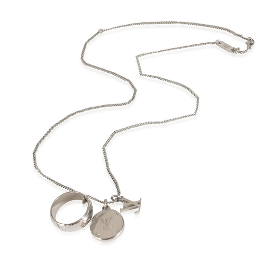 Louis Vuitton Monogram Charms Silver Tone Necklace