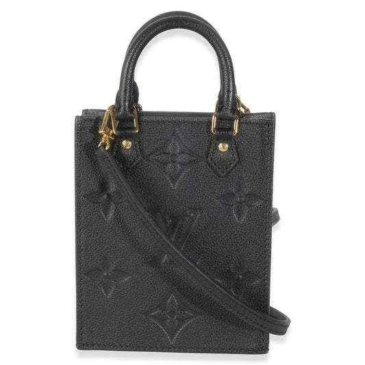 Louis Vuitton Black Monogram Empreinte Petite Sac Plat
