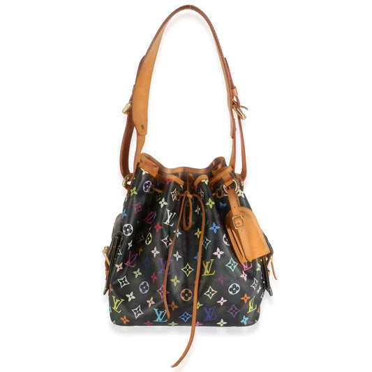 Louis Vuitton Black Monogram Multicolor Canvas Petit Noe