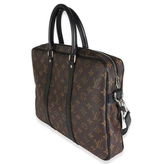 Louis Vuitton Monogram Macassar Porte Documents Voyage PM