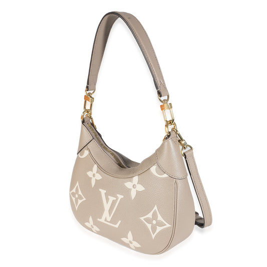 Louis Vuitton Tourterelle Creme Empreinte Monogram Giant Bagatelle NM