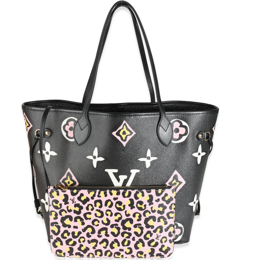 Louis Vuitton Black Giant Monogram Canvas Wild At Heart Neverfull MM