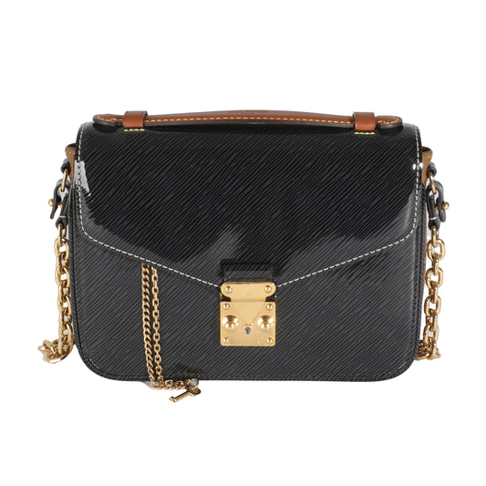 Louis Vuitton Black Shiny Epi Reverse Monogram Canvas Mini Pochette Metis