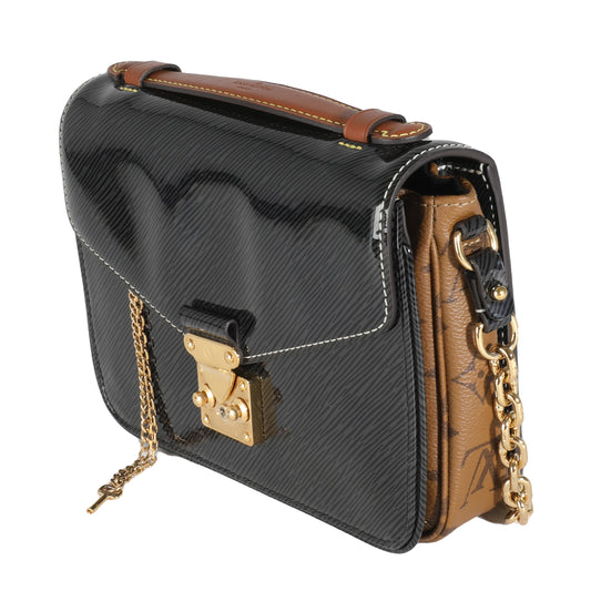 Louis Vuitton Black Shiny Epi Reverse Monogram Canvas Mini Pochette Metis