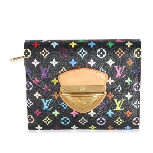 Louis Vuitton Black Monogram Multicolore Canvas Joey Wallet