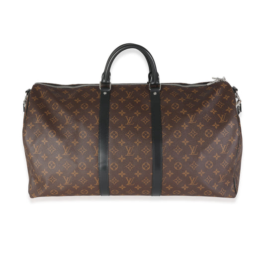 Louis Vuitton Monogram Macassar Canvas Keepall Bandouliere 55