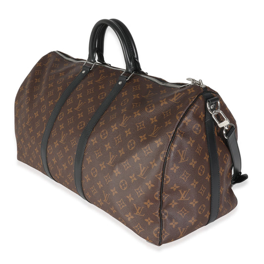 Louis Vuitton Monogram Macassar Canvas Keepall Bandouliere 55