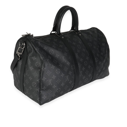 Louis Vuitton Monogram Eclipse Canvas Keepall Bandouliere 45