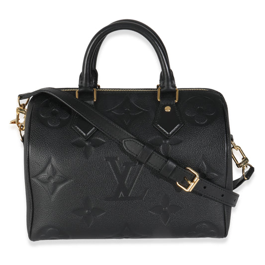 Louis Vuitton Black Monogram Empreinte Speedy Bandouliere 25