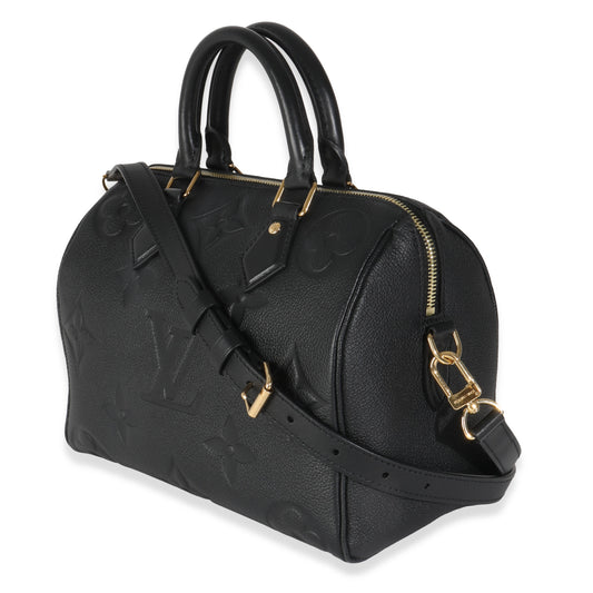 Louis Vuitton Black Monogram Empreinte Speedy Bandouliere 25