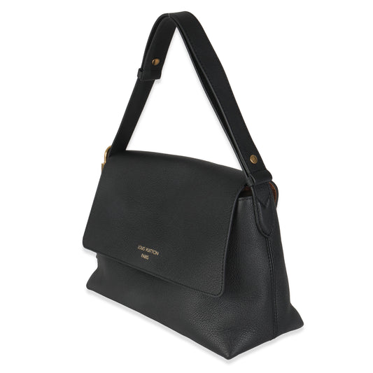 Louis Vuitton Black Grained Calf Leather Low Key Messenger
