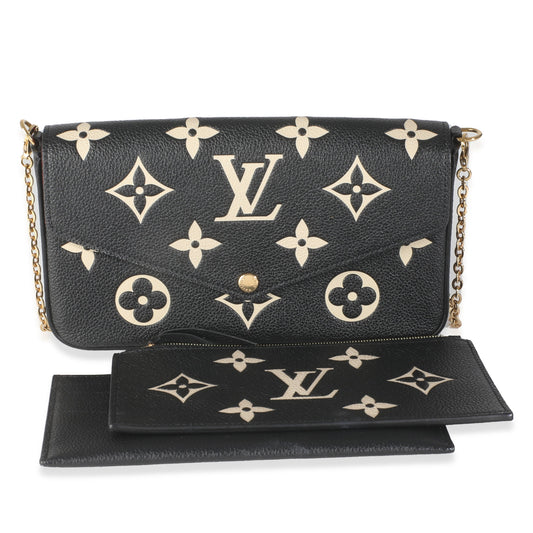 Louis Vuitton Black Beige Empreinte Monogram Giant Felicie Pochette