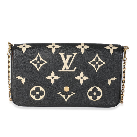 Louis Vuitton Black Beige Empreinte Monogram Giant Felicie Pochette