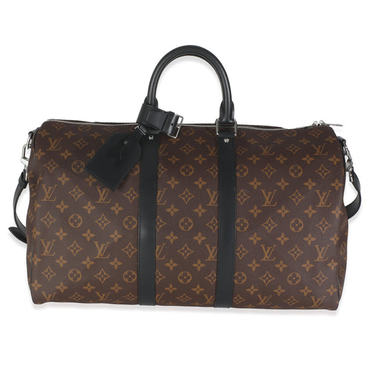 Louis Vuitton Monogram Maccassar Canvas Keepall Bandouliere 45
