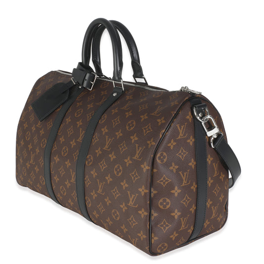 Louis Vuitton Monogram Maccassar Canvas Keepall Bandouliere 45