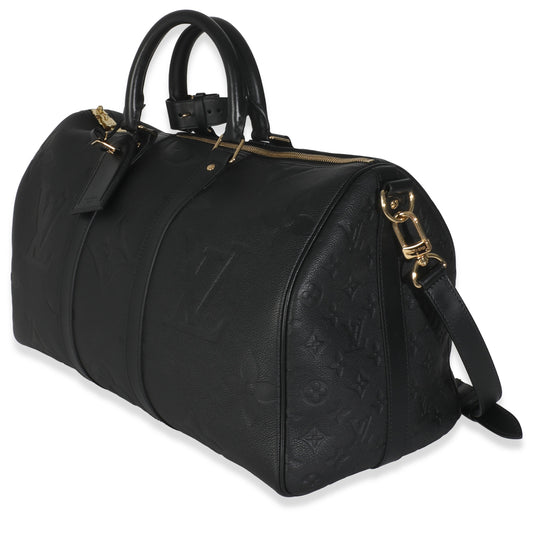 Louis Vuitton Black Monogram Empreinte Giant Keepall Bandouliere 45