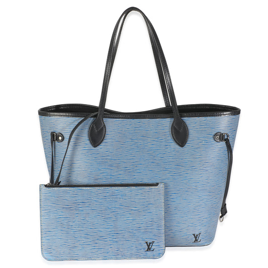 Louis Vuitton Blue Denim Epi Neverfull MM