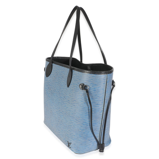 Louis Vuitton Blue Denim Epi Neverfull MM