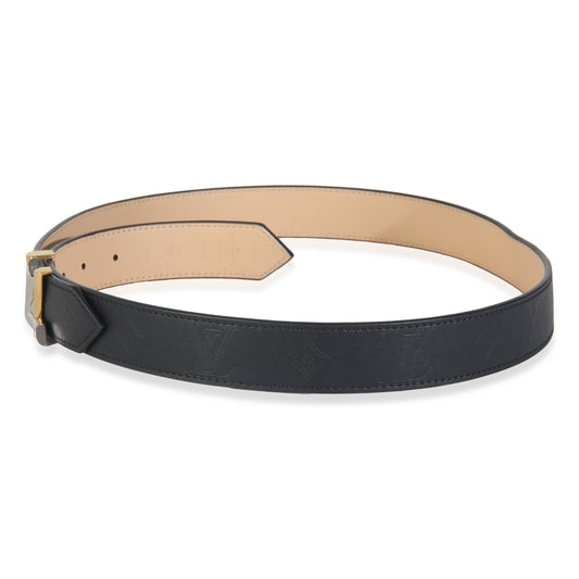Louis Vuitton Black Monogram Calfskin LV Twist Belt 90/36