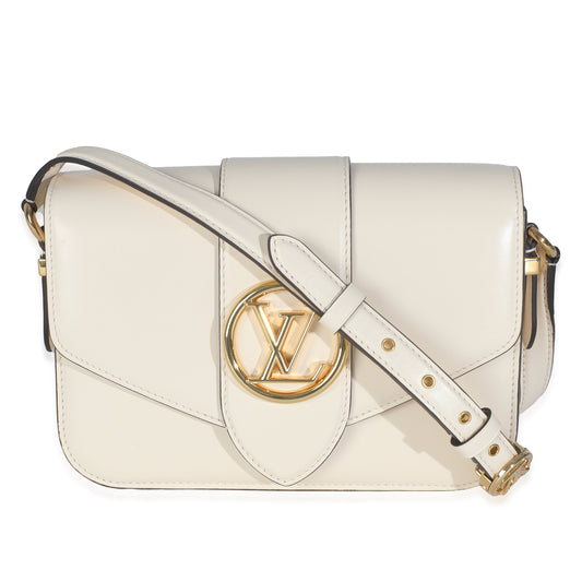 Louis Vuitton Cream Smooth Calfskin LV Pont 9