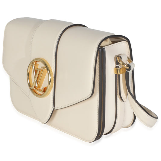 Louis Vuitton Cream Smooth Calfskin LV Pont 9