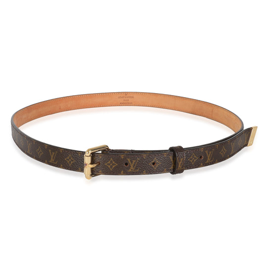 Louis Vuitton Monogram Canvas Gold Buckle Belt 90/36