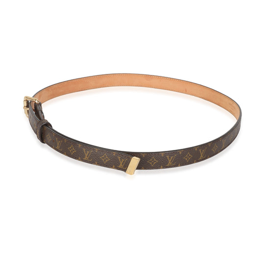 Louis Vuitton Monogram Canvas Gold Buckle Belt 90/36