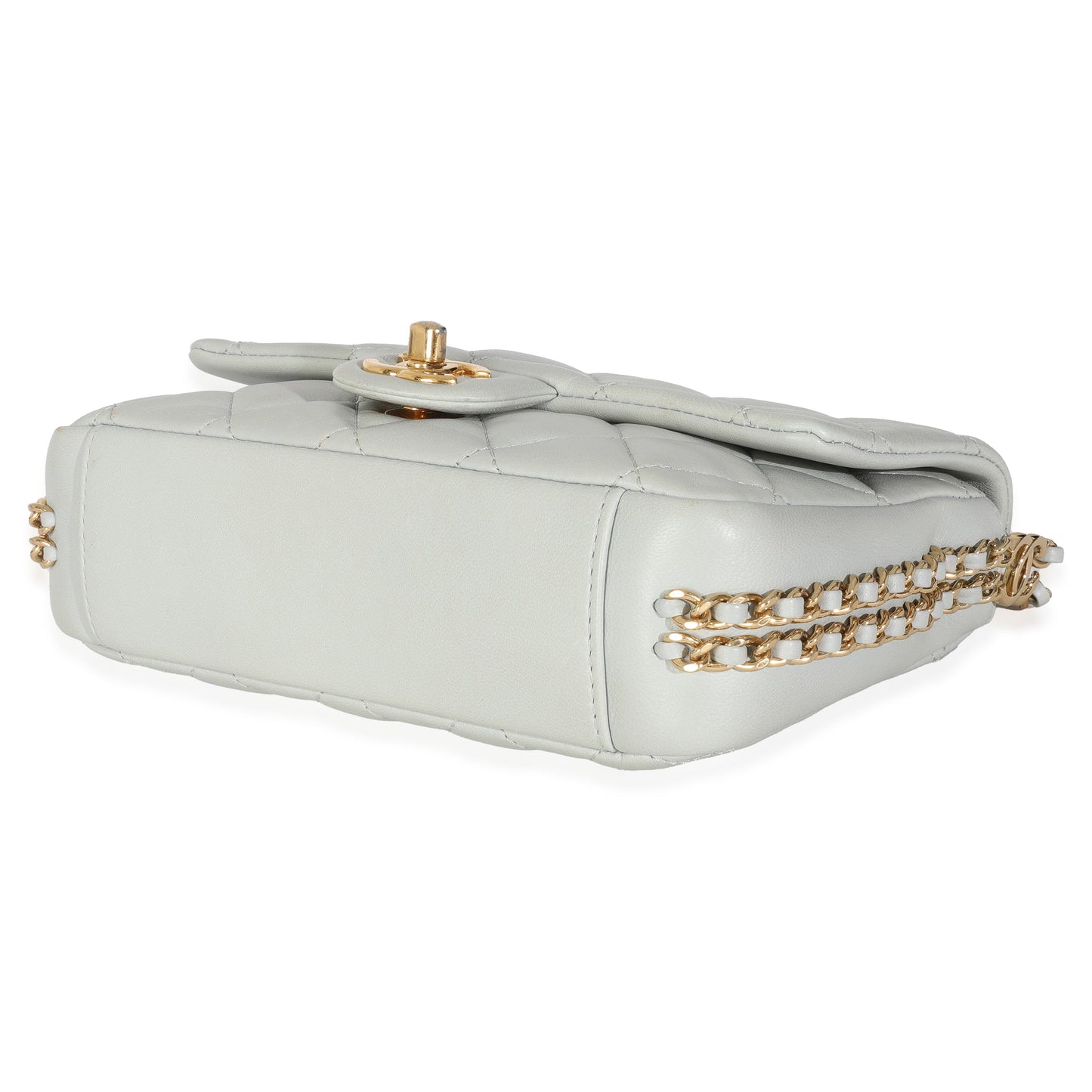 Chanel Light Blue Quilted Lambskin CC You Mini Flap Bag